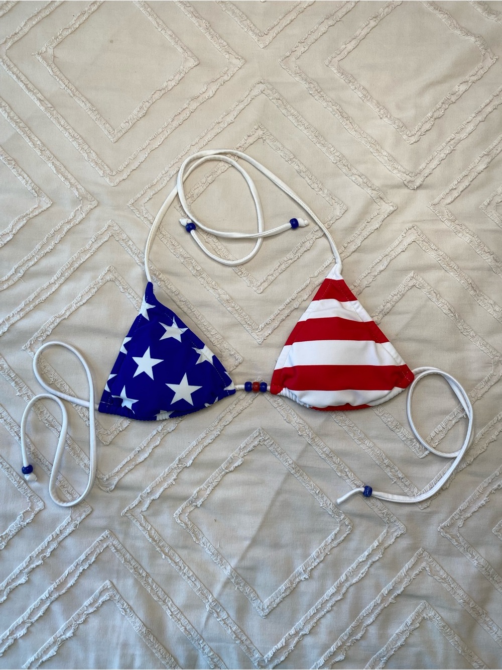 USA Stars & Stripes Triangle Bikini Top - Red, White & Blue